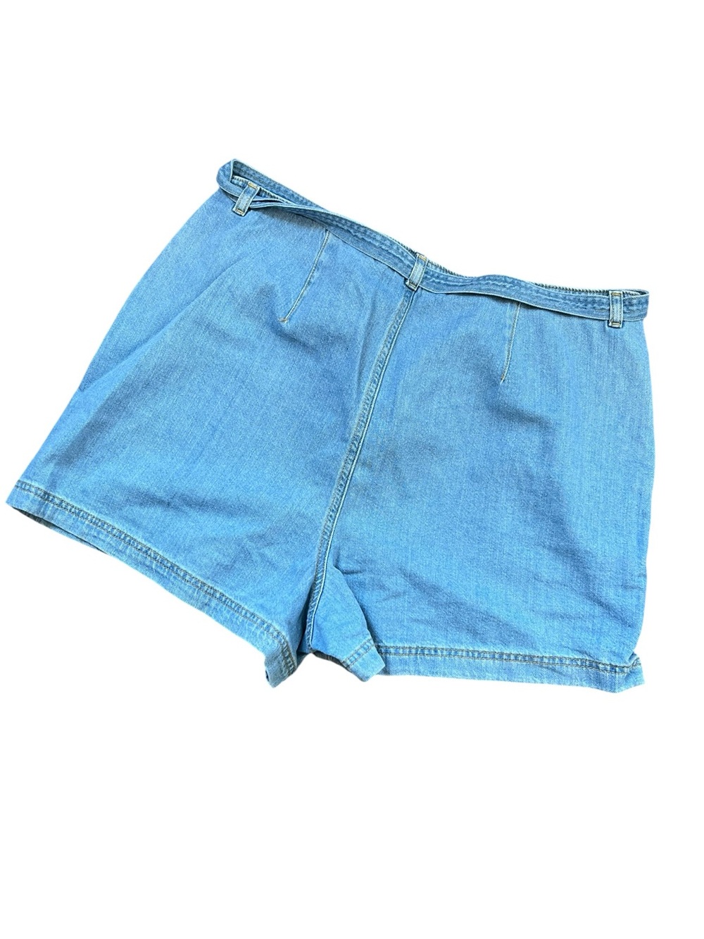 LOFT Chambray Wrap Front Shorts Blue Tie Waist Soft Denim Casual Summer 16 - Picture 3 of 6